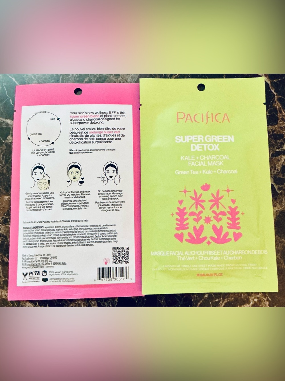 Pacifica Super Green Detox Facial Mask - Green and Pink